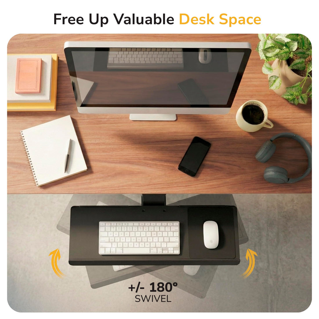 Mount-It! 26.5-Inch Adjustable Under-Desk Keyboard Tray