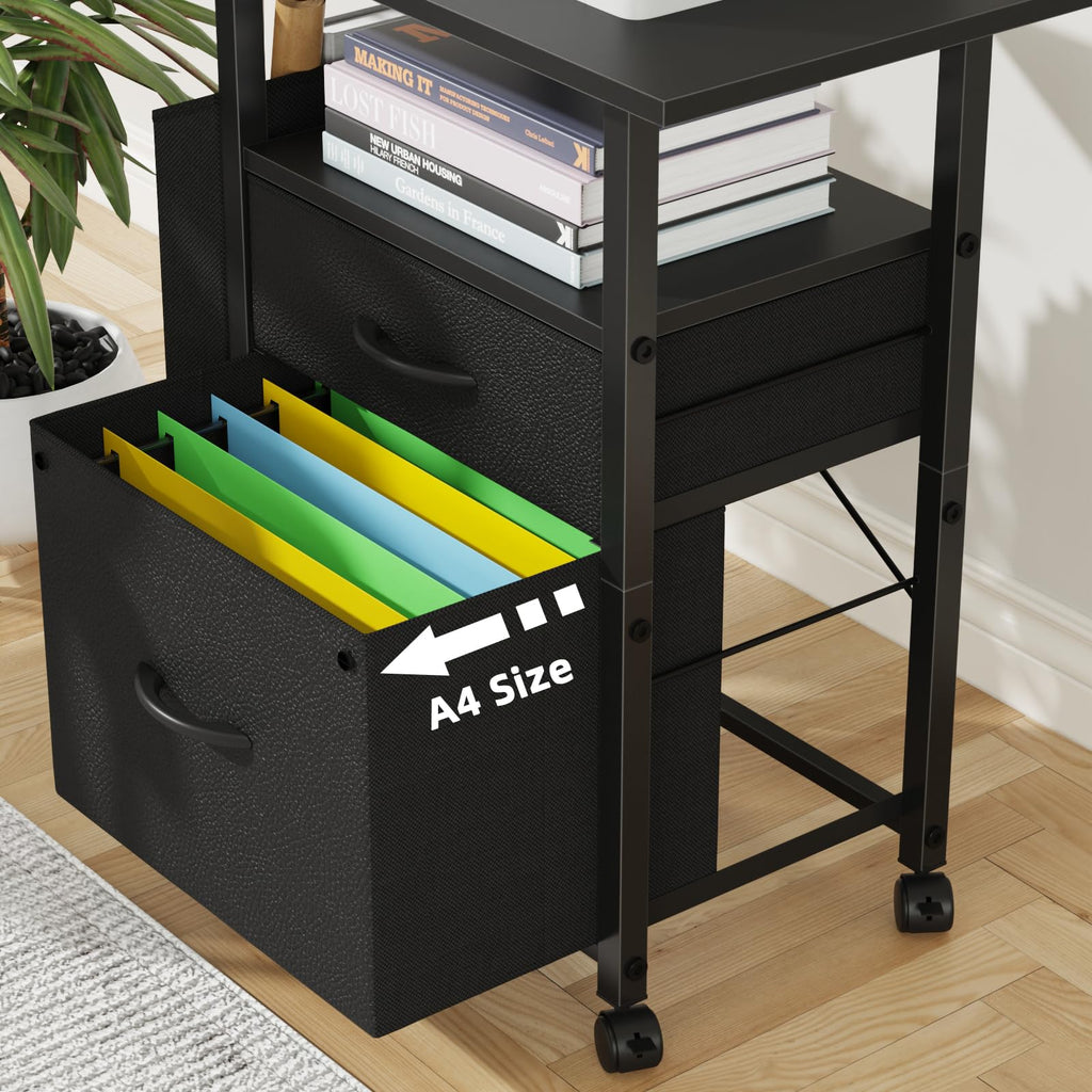 GYIIYUO 24-Inch Mobile 2-Drawer File Cabinet and Printer Stand