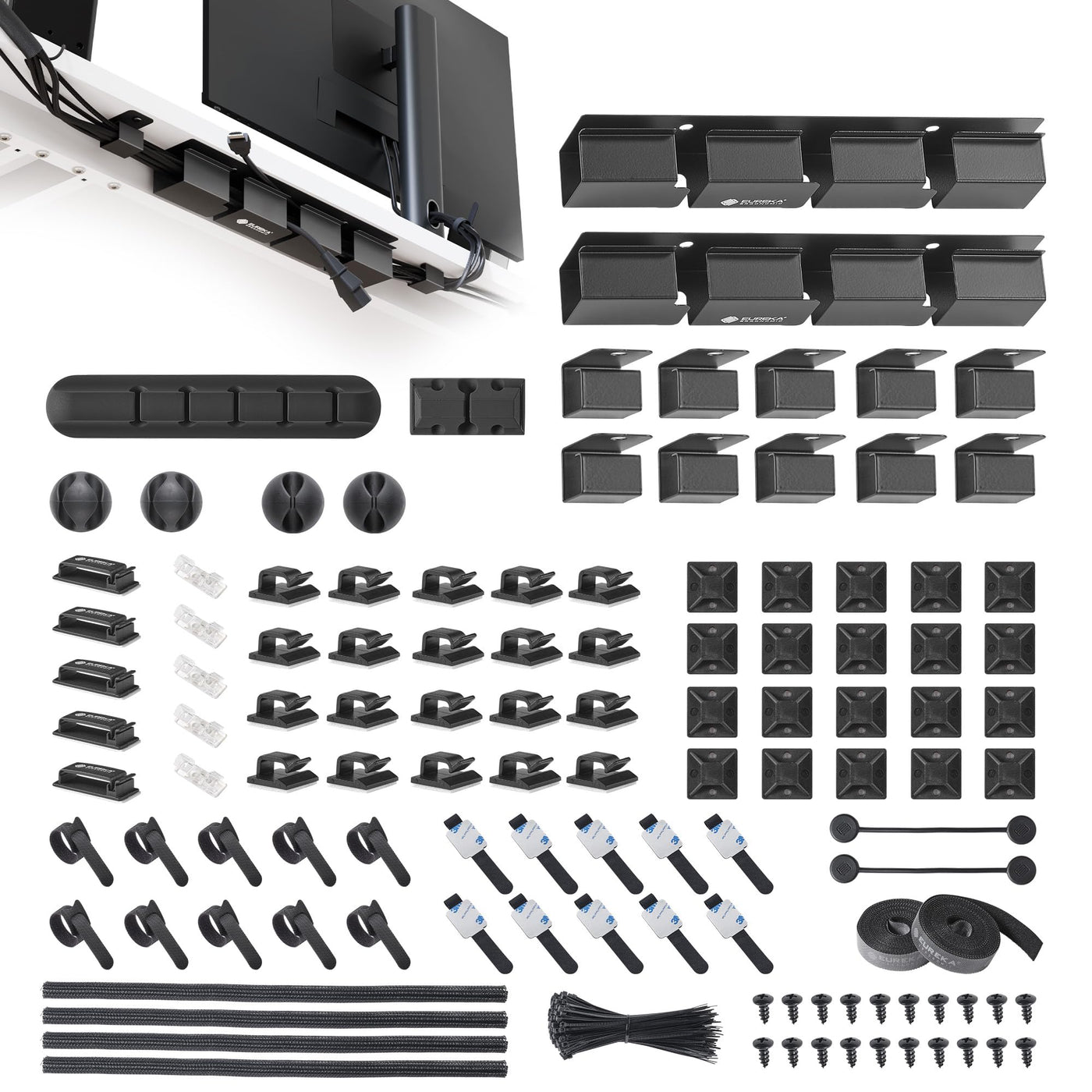 EUREKA ERGONOMIC 316-Piece Metal Under-Desk Cable Management Kit