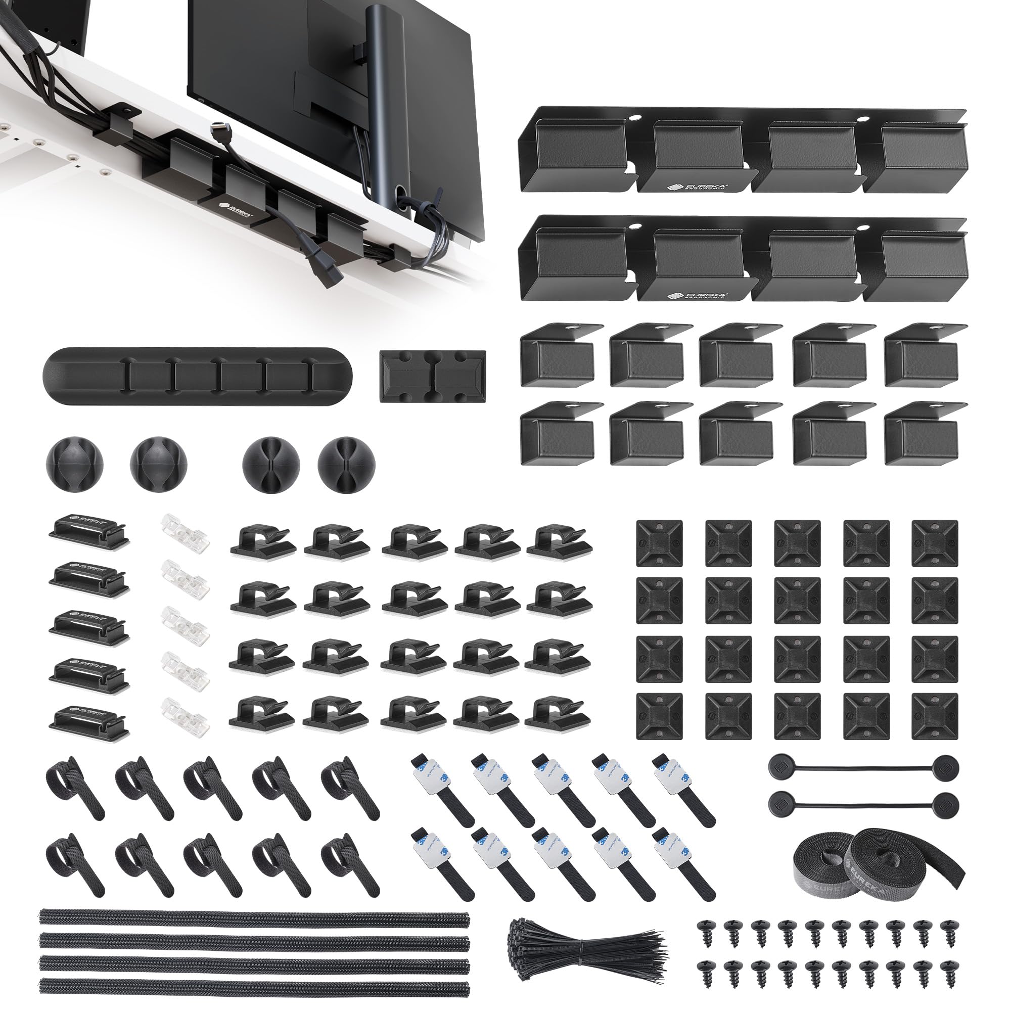 EUREKA ERGONOMIC 316-Piece Metal Under-Desk Cable Management Kit