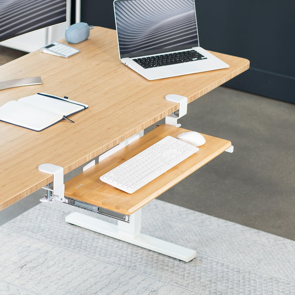 VIVO Clamp-On Under-Desk Pull-Out Keyboard and Mouse Tray