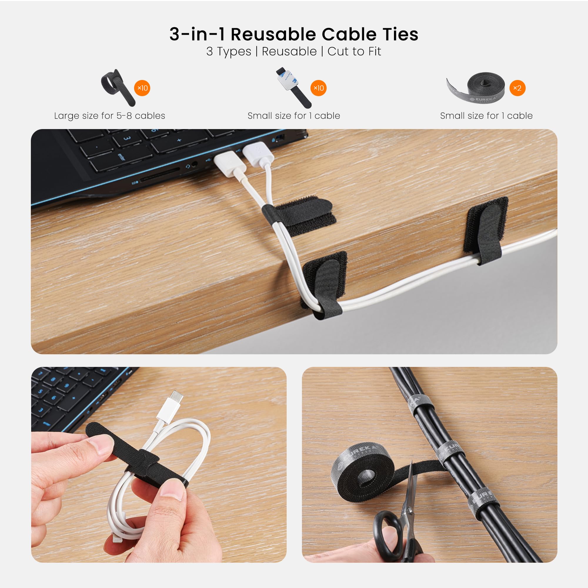 EUREKA ERGONOMIC 316-Piece Metal Under-Desk Cable Management Kit