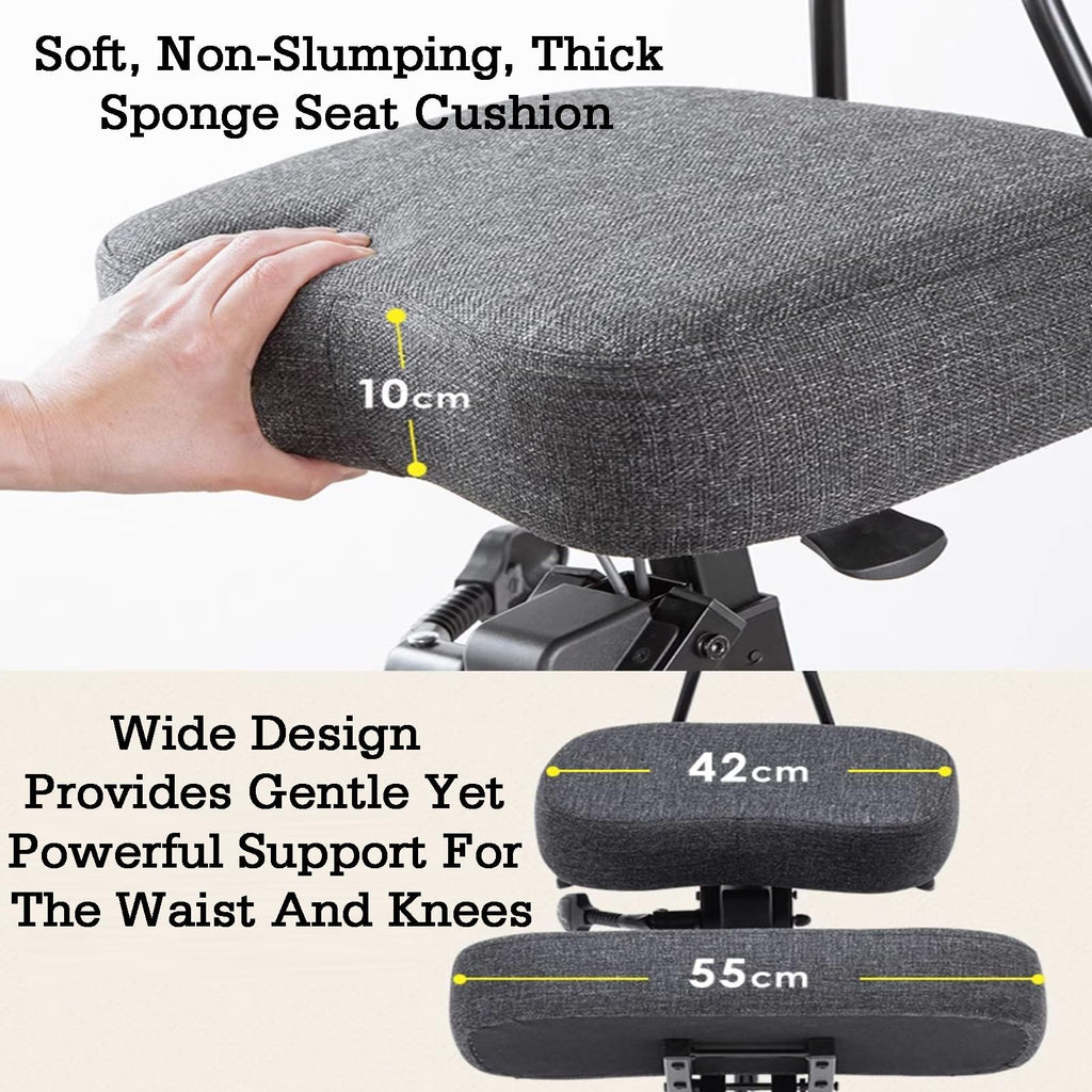 Height Adjustable Kneeling Stool Office Chair for Back & Neck Pain Relief, Ergonomic Design for Improved Posture, Ideal for Home & Office Use, Comfortable PC Desk Chair