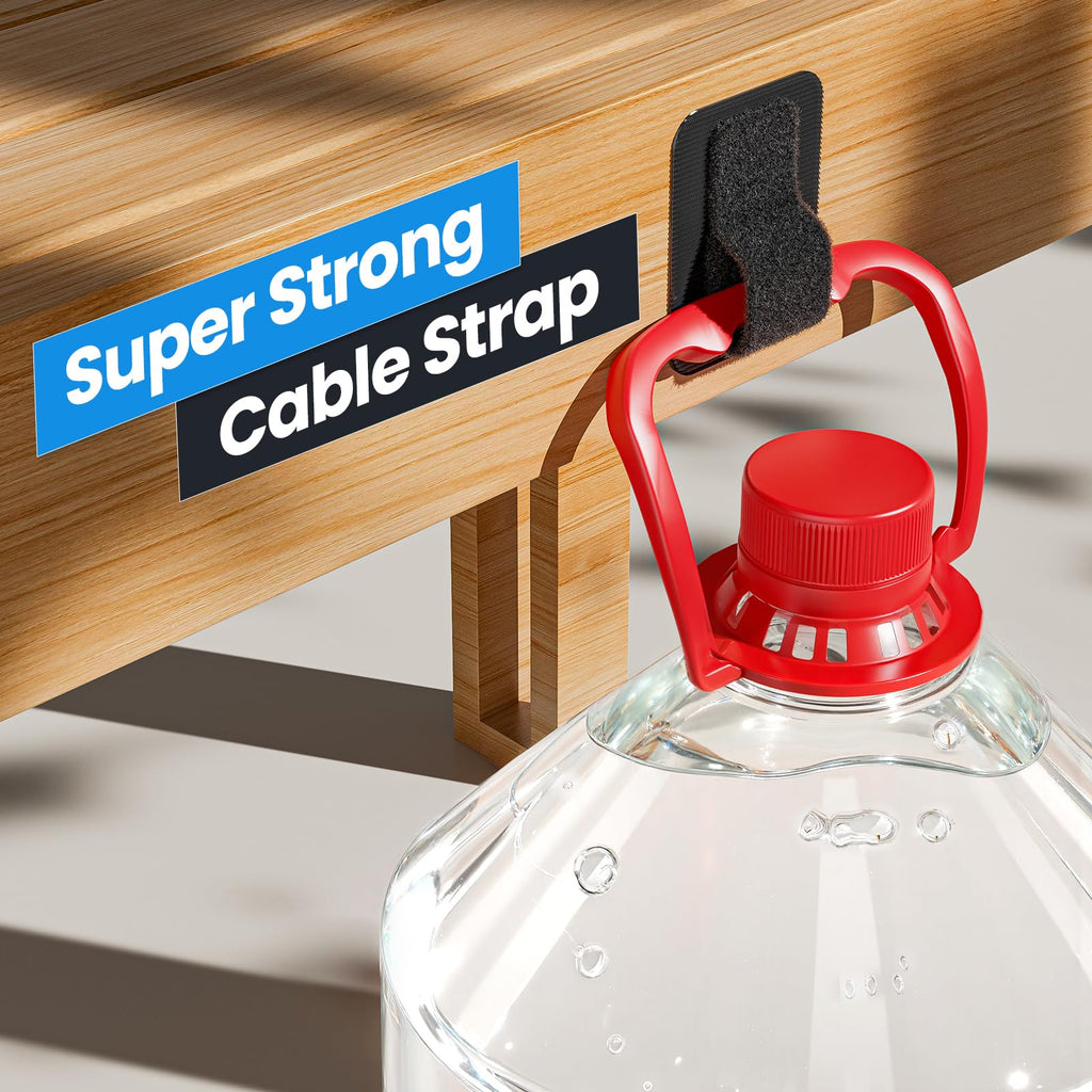 15-Cord Under-Desk Cable Organizer with Adjustable Ties