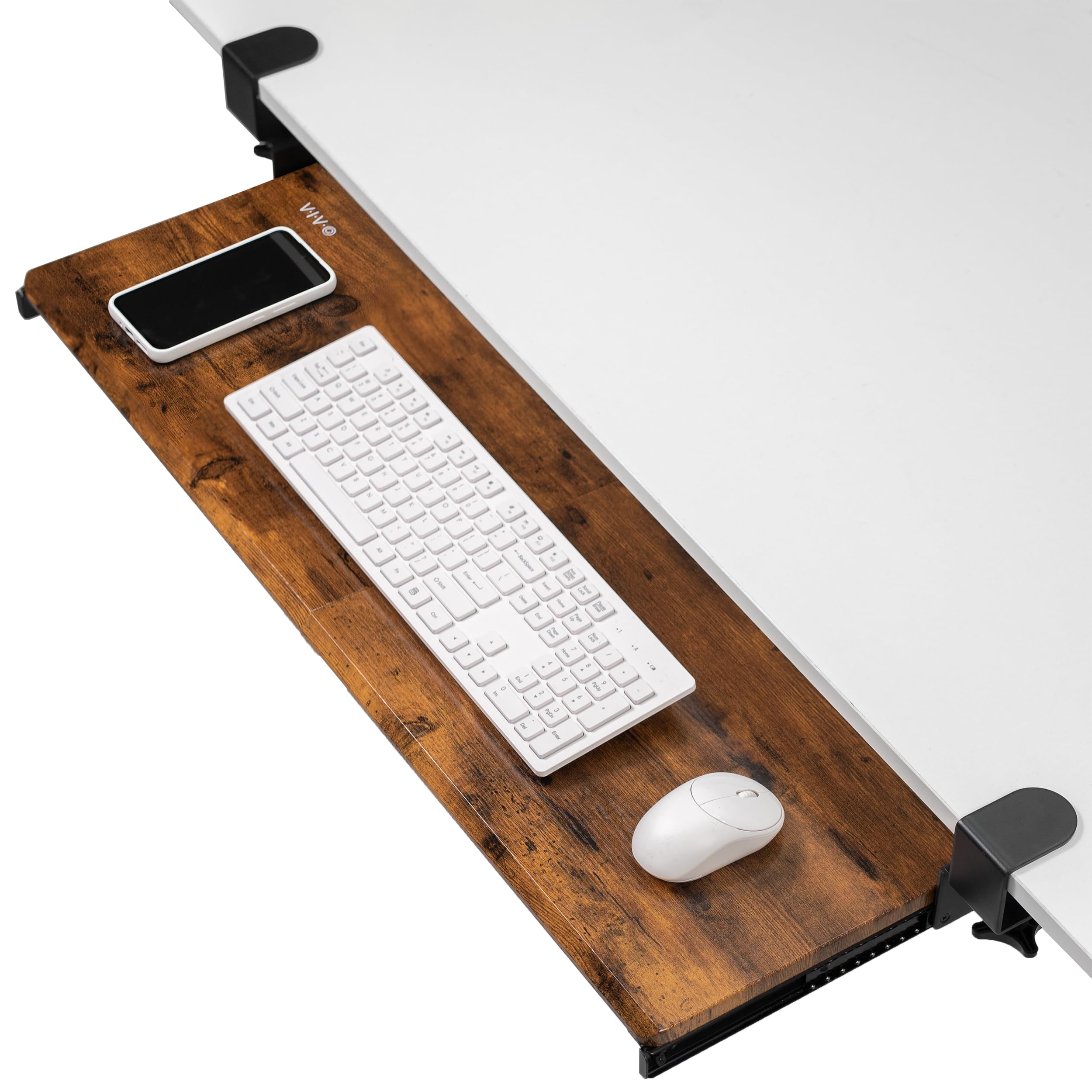 VIVO Clamp-On Under-Desk Pull-Out Keyboard and Mouse Tray
