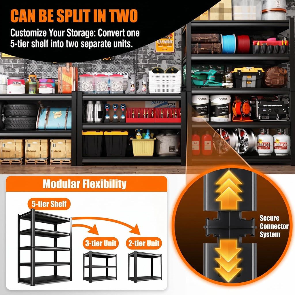 BEESTMUEBLE 3000-LB Heavy-Duty 5-Tier Steel Garage Shelving