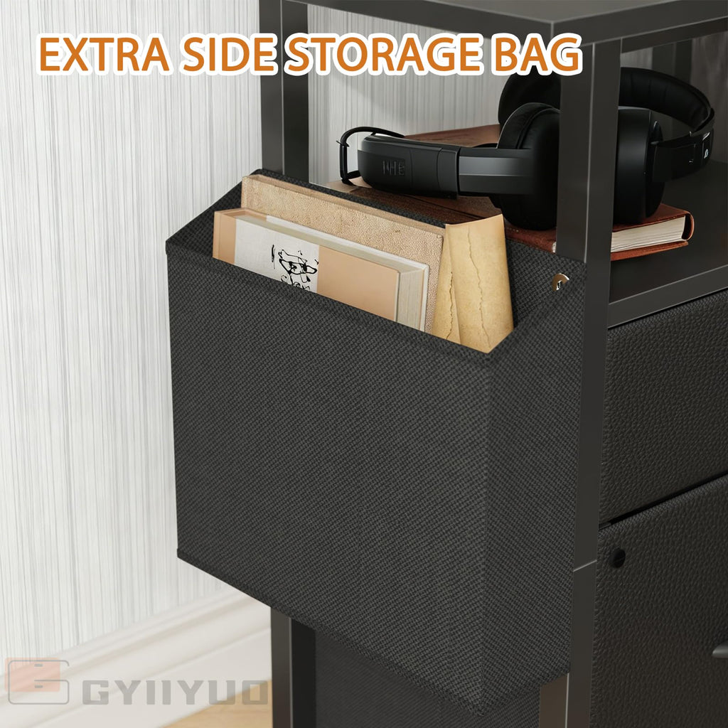 GYIIYUO 24-Inch Mobile 2-Drawer File Cabinet and Printer Stand