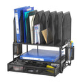 FANXIYQ 7-Section Adjustable Metal Desk and File Organizer