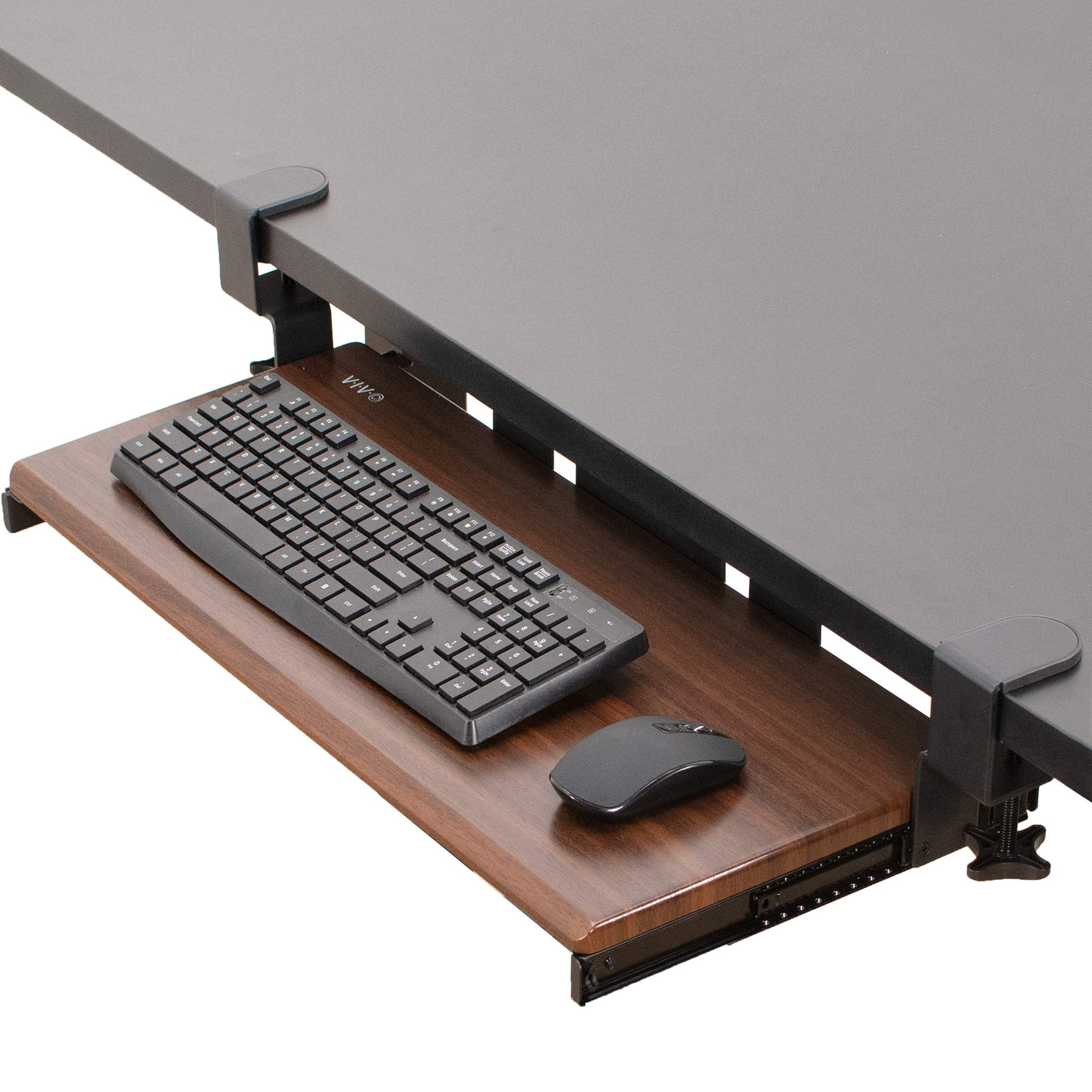 VIVO Clamp-On Under-Desk Pull-Out Keyboard and Mouse Tray