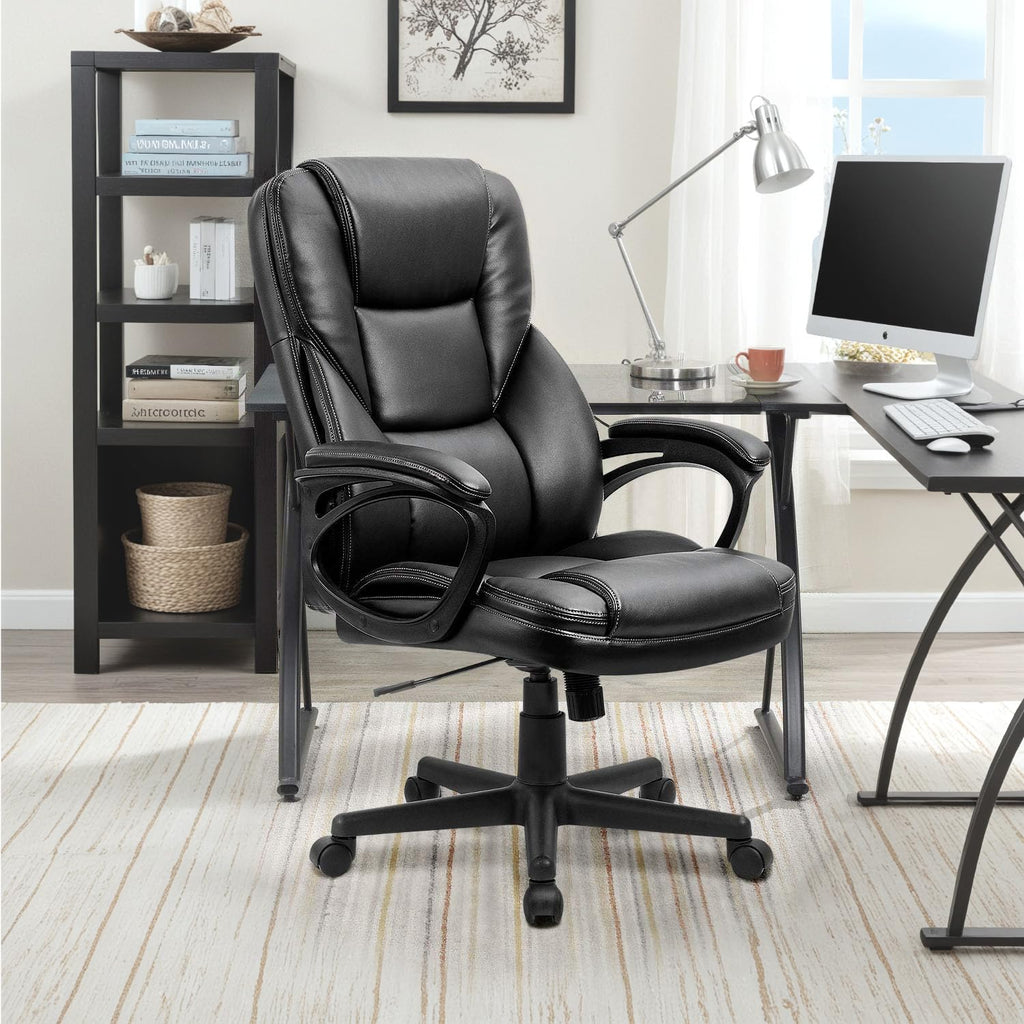 Furmax Office Executive Chair High Back Adjustable Managerial Home Desk Chair, Swivel Computer PU Leather Chair