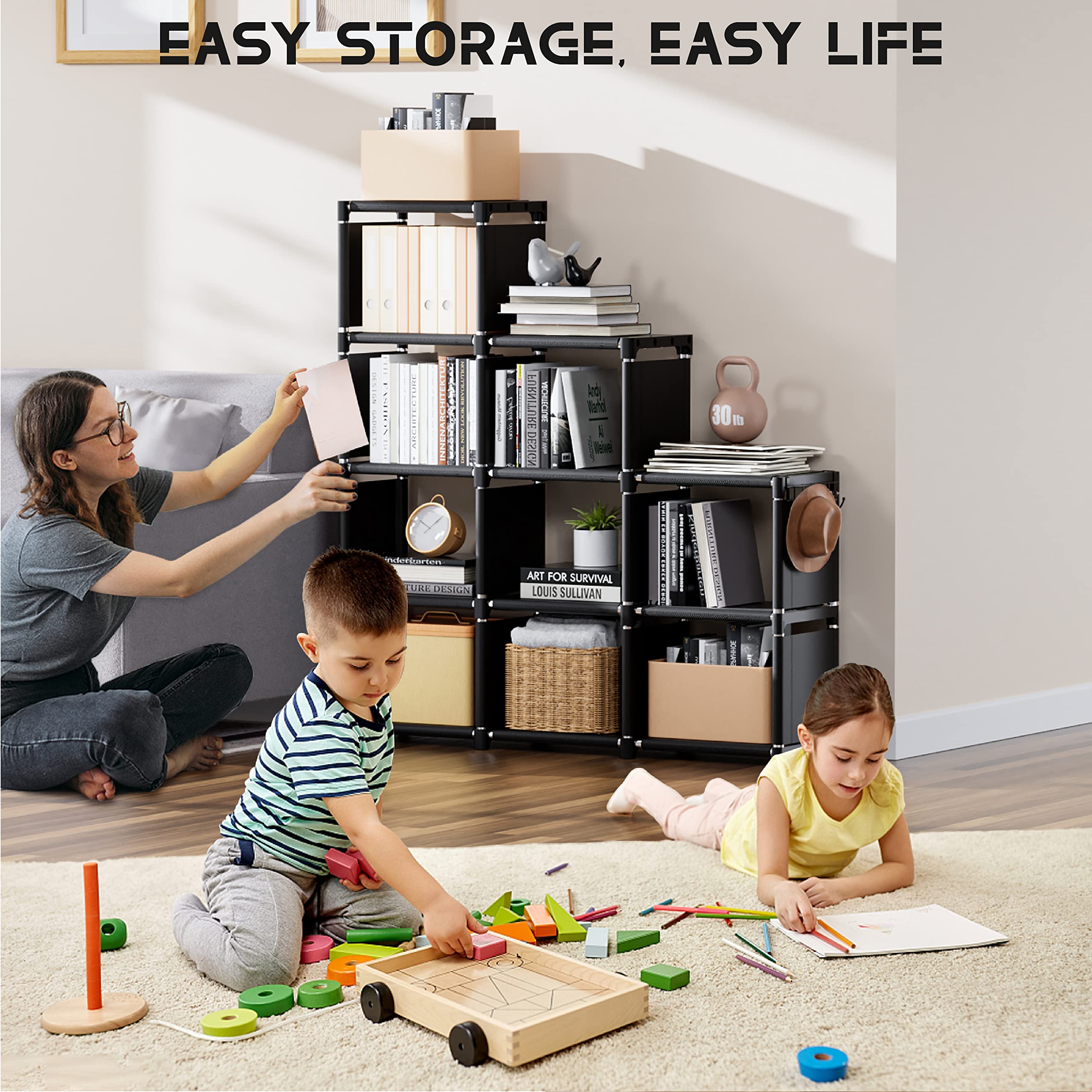 Mavivegue Freestanding Bookshelf for Home and Office Storage