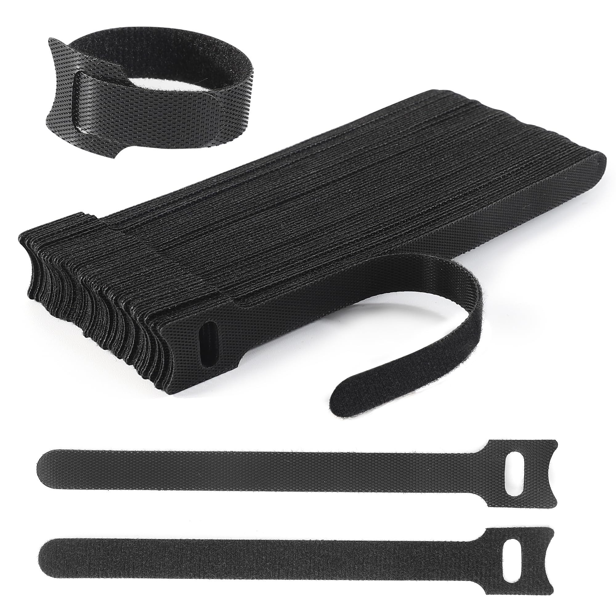 Nettbe Adjustable Hook-and-Loop Cable Ties and Cord Straps