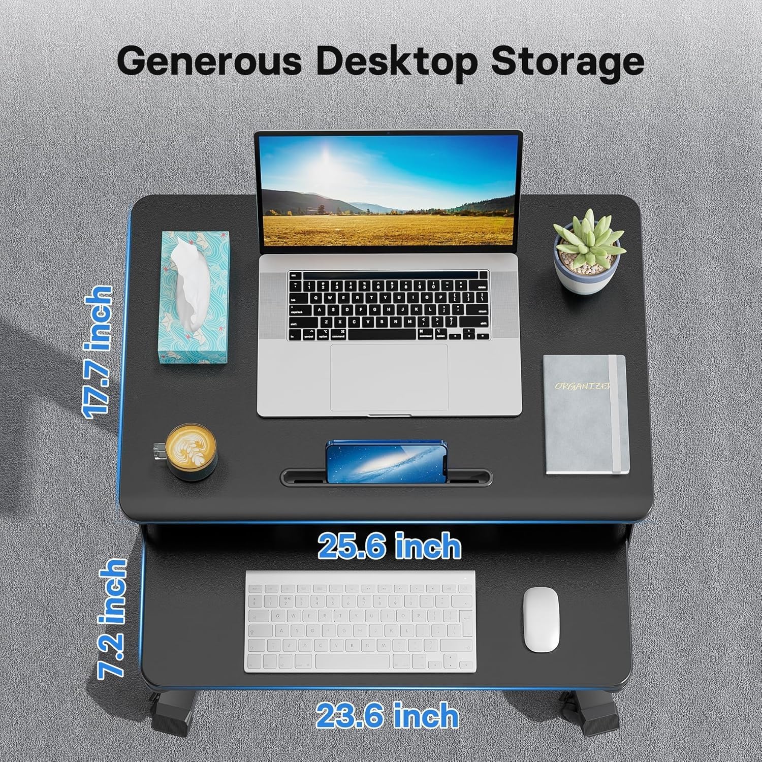 BONTEC Mobile Standing Desk with Keyboard Tray, Mobile Podium, Computer Workstation